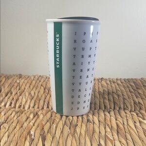 Starbucks Puzzle Design White and Green Mug